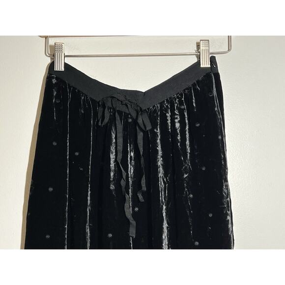 Ulla Johnson EUC Black Velvet Maia Polka Dot Wide Leg Pants Size 2 - Picture 8 of 11